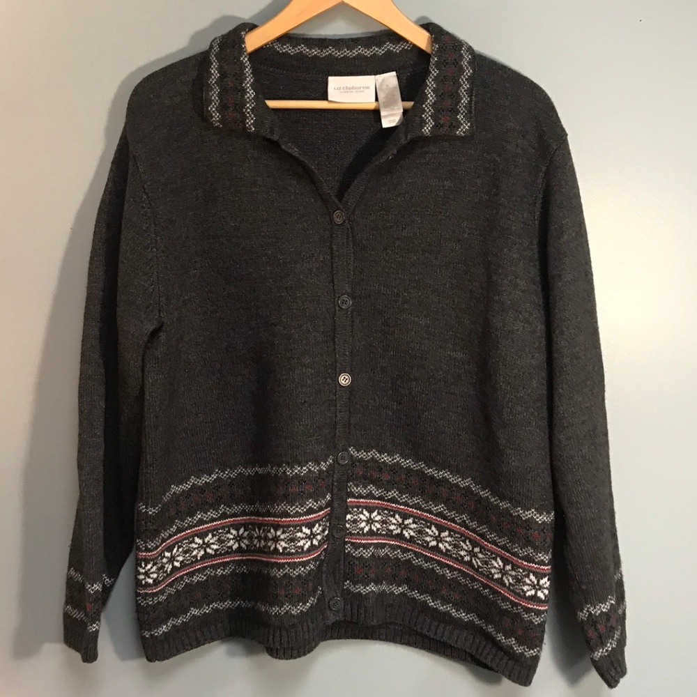 🌻 Liz Claiborne Retro Lambswool Blend Cardigan